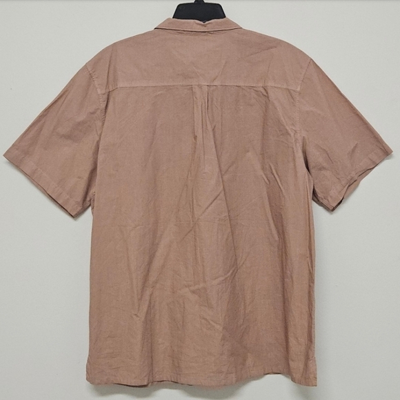 125 FRAME MEN'S BUTTON FRONT CAMP COLLAR SHIRT IN POWDER BRICK  SIZE XL - Picture 2 of 4